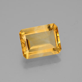 Citrino naturale giallo da 1,77 ct, taglio smeraldo, VVS
