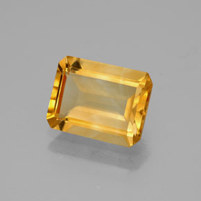 Citrino naturale giallo da 1,77 ct, taglio smeraldo, VVS