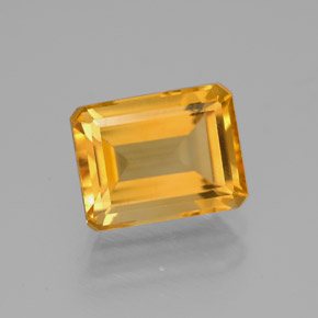 Citrino naturale giallo da 2,20 ct, taglio smeraldo, VVS