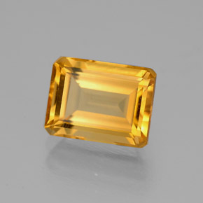 Citrino naturale giallo da 2,20 ct, taglio smeraldo, VVS