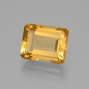 Citrino naturale giallo da 2,03 ct, taglio smeraldo, VVS