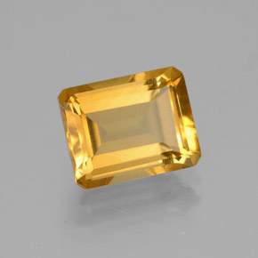 Citrino naturale giallo da 2,03 ct, taglio smeraldo, VVS