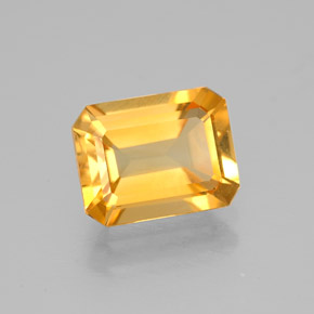 Citrino naturale giallo da 1,88 ct, taglio smeraldo, VVS