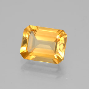Citrino naturale giallo da 1,88 ct, taglio smeraldo, VVS