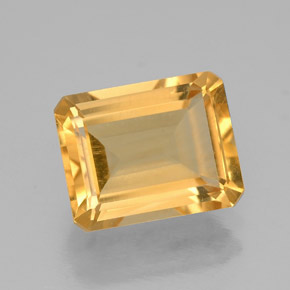 Citrino naturale giallo da 1,97 ct, taglio smeraldo, VVS