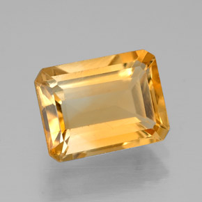 Citrino naturale giallo da 2,06 ct, taglio smeraldo, VVS-VS