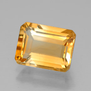Citrino naturale giallo da 2,06 ct, taglio smeraldo, VVS-VS