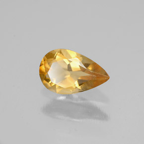 Citrino naturale giallo da 0,66 ct, taglio a pera, VVS-VS