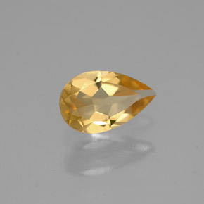 Citrino naturale giallo da 0,62 ct, taglio a pera, VVS