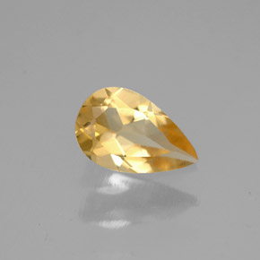 Citrino naturale giallo da 0,65 ct, taglio a pera, VVS-VS