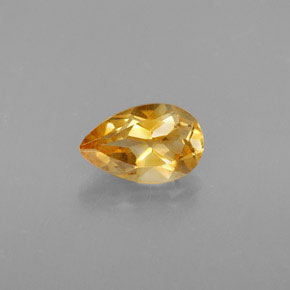 Citrino naturale giallo da 0,78 ct, taglio a pera, VS
