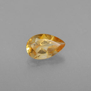 Citrino naturale giallo da 0,78 ct, taglio a pera, VS