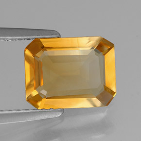 Citrino naturale giallo da 1,61 ct, taglio smeraldo, VS