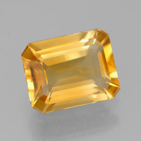 Citrino naturale giallo da 1,90 ct, taglio smeraldo, VVS-VS