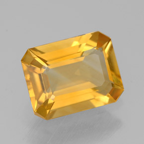 Citrino naturale giallo da 1,90 ct, taglio smeraldo, VVS-VS