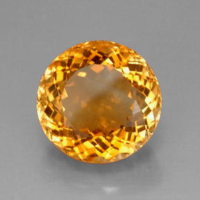 Citrino naturale arancione da 16,98 ct, taglio rotondo, VVS