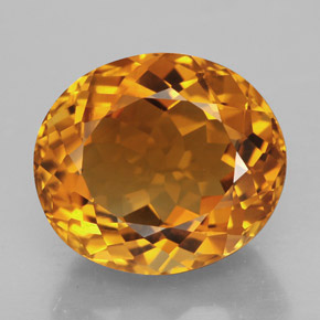Citrino naturale arancione da 11,83 ct, taglio ovale, IF