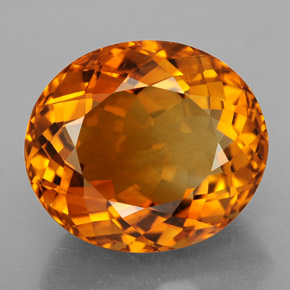 Citrino naturale arancione da 11,24 ct, taglio ovale, VVS