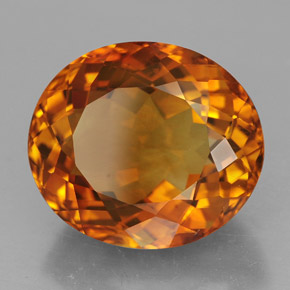 Citrino naturale arancione da 11,24 ct, taglio ovale, VVS