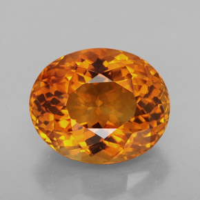 Citrino naturale arancione da 6,55 ct, taglio ovale, VVS