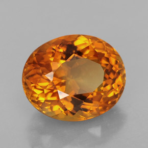 Citrino naturale arancione da 6,55 ct, taglio ovale, VVS
