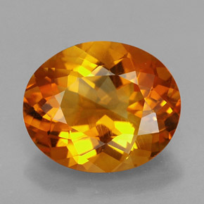 Citrino naturale arancione da 4,27 ct, taglio ovale, VVS