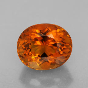 Citrino naturale arancione da 5,81 ct, taglio ovale, VVS-VS