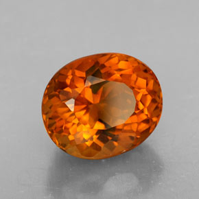 Citrino naturale arancione da 5,81 ct, taglio ovale, VVS-VS