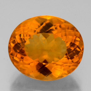 Citrino naturale arancione da 6,32 ct, taglio ovale, VVS