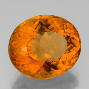 Citrino naturale arancione da 6,32 ct, taglio ovale, VVS