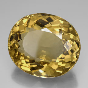 Citrino naturale giallo da 107,15 ct, taglio ovale, IF