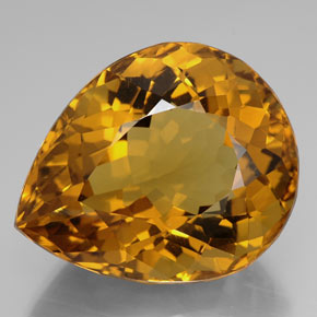 Citrino naturale giallo da 114,05 ct, taglio a pera, IF