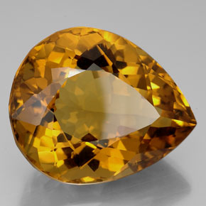 Citrino naturale giallo da 114,05 ct, taglio a pera, IF