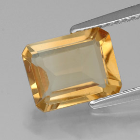 Citrino naturale giallo da 1,77 ct, taglio smeraldo, VVS-VS