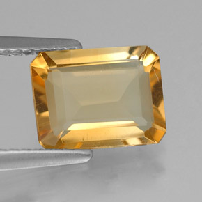 Citrino naturale giallo da 1,77 ct, taglio smeraldo, VVS-VS