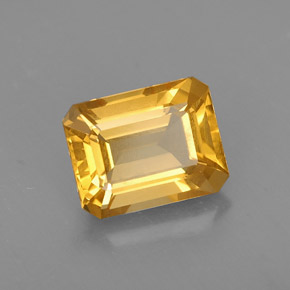 Citrino naturale giallo da 2,10 ct, taglio smeraldo, VS