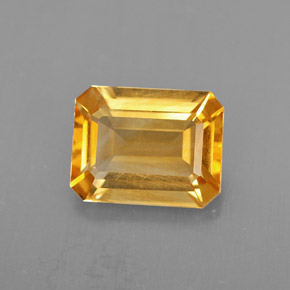 Citrino naturale giallo da 1,86 ct, taglio smeraldo, VS