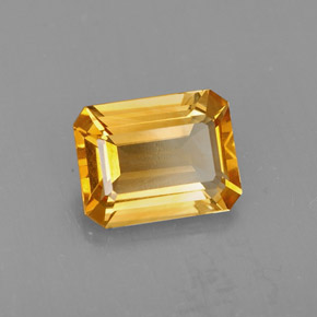 Citrino naturale giallo da 1,86 ct, taglio smeraldo, VS