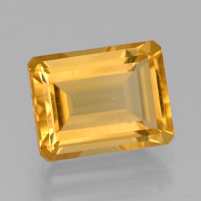 Citrino naturale giallo da 2,18 ct, taglio smeraldo, VS