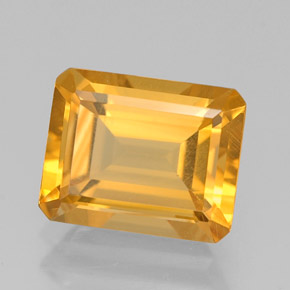 Citrino naturale giallo da 2,04 ct, taglio smeraldo, VVS-VS