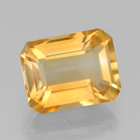 Citrino naturale giallo da 2,09 ct, taglio smeraldo, VVS-VS