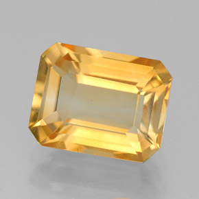 Citrino naturale giallo da 2,09 ct, taglio smeraldo, VVS-VS