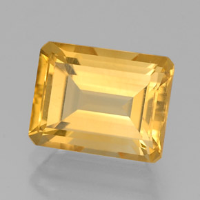 Citrino naturale giallo da 2,37 ct, taglio smeraldo, VVS-VS