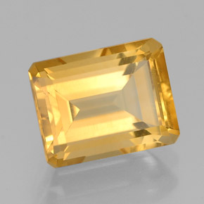 Citrino naturale giallo da 2,37 ct, taglio smeraldo, VVS-VS