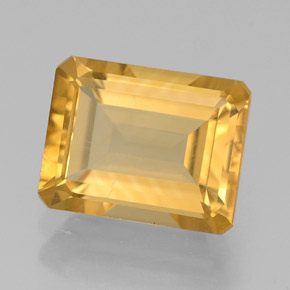 Citrino naturale giallo da 2,17 ct, taglio smeraldo, VS