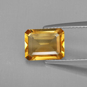 Citrino naturale giallo da 1,89 ct, taglio smeraldo, VVS-VS