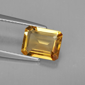 Citrino naturale giallo da 1,89 ct, taglio smeraldo, VVS-VS