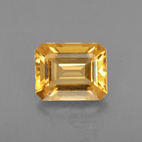 Citrino naturale giallo da 1,74 ct, taglio smeraldo, VVS-VS