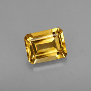 Citrino naturale giallo da 1,97 ct, taglio smeraldo, VS