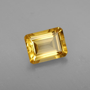 Citrino naturale giallo da 2,03 ct, taglio smeraldo, VS